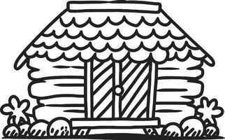 Line art The Hut doodle art vector