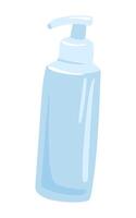 Lotion bottle in flat design. Cosmetic liquid product in container with dispenser. illustration isolated. vector