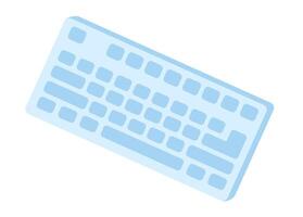 Computer keyboard in flat design. Gadget with letters and numbers buttons. illustration isolated. vector