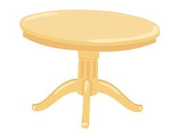 Elegance table in flat design. Round desk with curved legs for restaurant. illustration isolated. vector