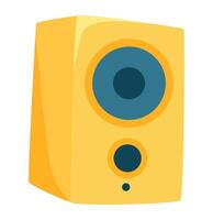 Music speaker in flat design. Acoustic audio loudspeaker, stereo system. illustration isolated. vector