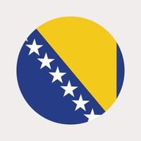 National Flag of Bosnia and Herzegovina. Bosnia and Herzegovina Flag. Bosnia and Herzegovina Round flag. vector