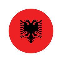Albania national flag illustration. Albania Round flag. vector
