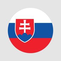 National Flag of Slovakia. Slovakia Flag. Slovakia Round flag. vector