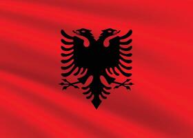 Albania flag illustration. Albania national flag. Waving Albania flag. vector