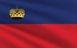 National Flag of Liechtenstein. Liechtenstein Flag. Waving Liechtenstein flag. vector