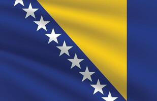 National Flag of Bosnia and Herzegovina. Bosnia and Herzegovina Flag. Waving Bosnia and Herzegovina flag. vector