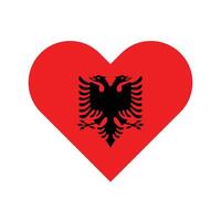 Albania national flag illustration. Albania Heart flag. vector