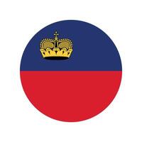 National Flag of Liechtenstein. Liechtenstein Flag. Liechtenstein Round flag. vector