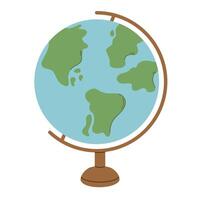 Globe with Stand, School Earth Map, Continents and Ocean Model Sphere, Education and Travel Element, Globe Clipart, Earth Globe vector