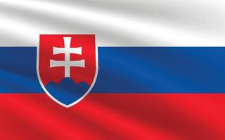 National Flag of Slovakia. Slovakia Flag. Waving Slovakia flag. vector