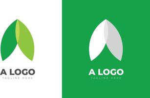 A letter modern logo design icon, illustration green logo concept vector