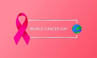 mundo cáncer día diseño en rosado vector