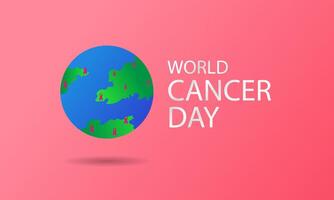 mundo cáncer día diseño en rosado vector