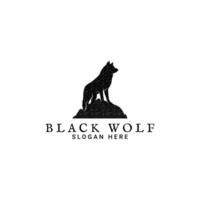 negro lobo logo, inspirado por lobo sombra vector