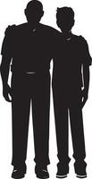 Flat design father and son silhouette vector