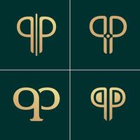 letter P and P logo design template design for brand. vector