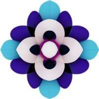 Geometric bloom. A vibrant flower constructed from overlapping geometric shapes. AI-Generated. png