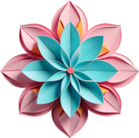 geometrisk blomma. en vibrerande blomma konstruerad från överlappande geometrisk former. ai-genererad. png