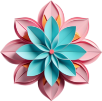 Geometric bloom. A vibrant flower constructed from overlapping geometric shapes. AI-Generated. png