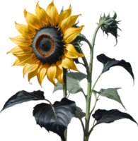 A sunflower in full bloom. AI-Generated. png