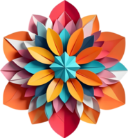 Geometric bloom. A vibrant flower constructed from overlapping geometric shapes. AI-Generated. png