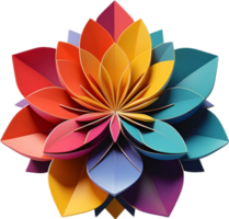 Geometric bloom. A vibrant flower constructed from overlapping geometric shapes. AI-Generated. png