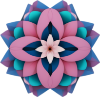 Geometric bloom. A vibrant flower constructed from overlapping geometric shapes. AI-Generated. png