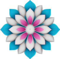 Geometric bloom. A vibrant flower constructed from overlapping geometric shapes. AI-Generated. png