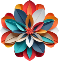 Geometric bloom. A vibrant flower constructed from overlapping geometric shapes. AI-Generated. png