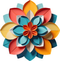 Geometric bloom. A vibrant flower constructed from overlapping geometric shapes. AI-Generated. png