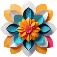 Geometric bloom. A vibrant flower constructed from overlapping geometric shapes. AI-Generated. png