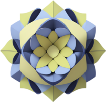 Geometric bloom. A vibrant flower constructed from overlapping geometric shapes. AI-Generated. png