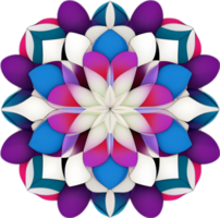 Geometric bloom. A vibrant flower constructed from overlapping geometric shapes. AI-Generated. png