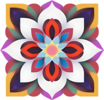 Geometric bloom. A vibrant flower constructed from overlapping geometric shapes. AI-Generated. png