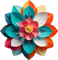 Geometric bloom. A vibrant flower constructed from overlapping geometric shapes. AI-Generated. png