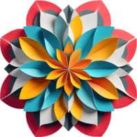 Geometric bloom. A vibrant flower constructed from overlapping geometric shapes. AI-Generated. png