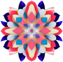 Geometric bloom. A vibrant flower constructed from overlapping geometric shapes. AI-Generated. png