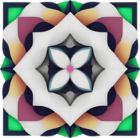 Geometric bloom. A vibrant flower constructed from overlapping geometric shapes. AI-Generated. png