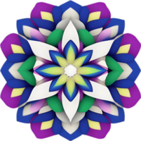 Geometric bloom. A vibrant flower constructed from overlapping geometric shapes. AI-Generated. png