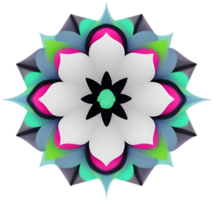 Geometric bloom. A vibrant flower constructed from overlapping geometric shapes. AI-Generated. png