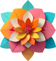 Geometric bloom. A vibrant flower constructed from overlapping geometric shapes. AI-Generated. png