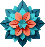 Geometric bloom. A vibrant flower constructed from overlapping geometric shapes. AI-Generated. png