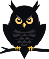 Minimalistic dark owl logo. Ai-generated. png