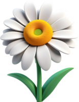 Adorable cartoon daisy in full bloom. Ai-generated. png