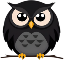Minimalistic dark owl logo. Ai-generated. png