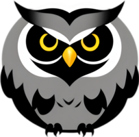 Minimalistic dark owl logo. Ai-generated. png