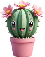 un' fioritura cactus con un' sorpreso espressione. ai-generato. png