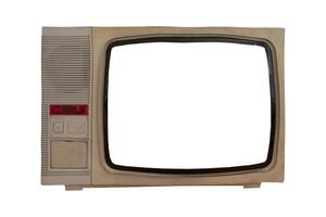 viejo televisor aislado sobre fondo blanco foto
