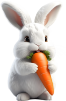 une duveteux blanc lapin avec souple oreilles. ai-généré. png